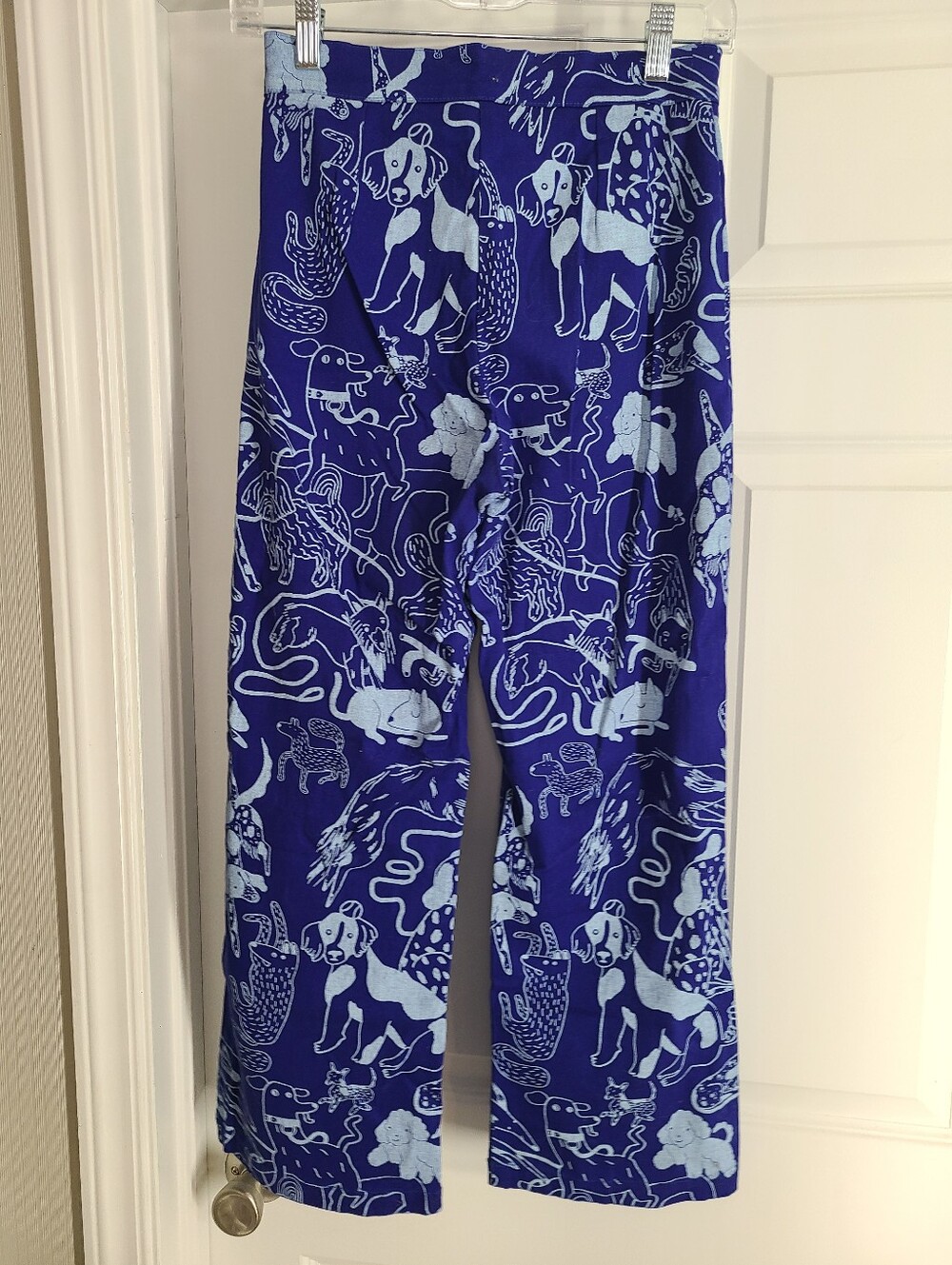 Nooworks Eva Stalinski Blue Dog Print High Waist Cropped Pants Size XS - Picture 3 of 4